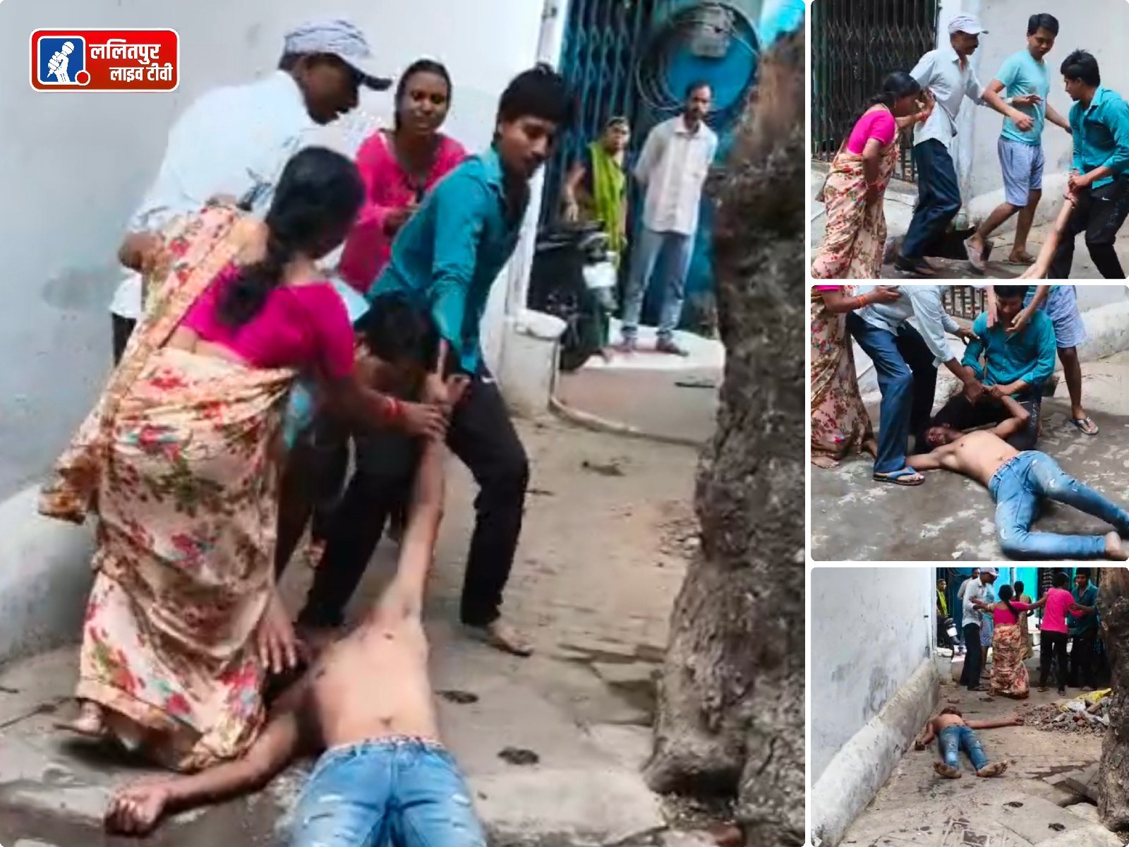दबंगों की दबंगई का वीडियो वायरल, जिसमें दबंगों द्वारा एक युवक की लातों से कूच-कूच कर उसे अधमरा कर दिया.