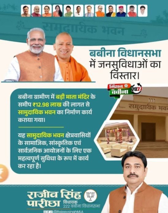 बबीना विधानसभा में जनसुविधाओं का लगातार विस्तार