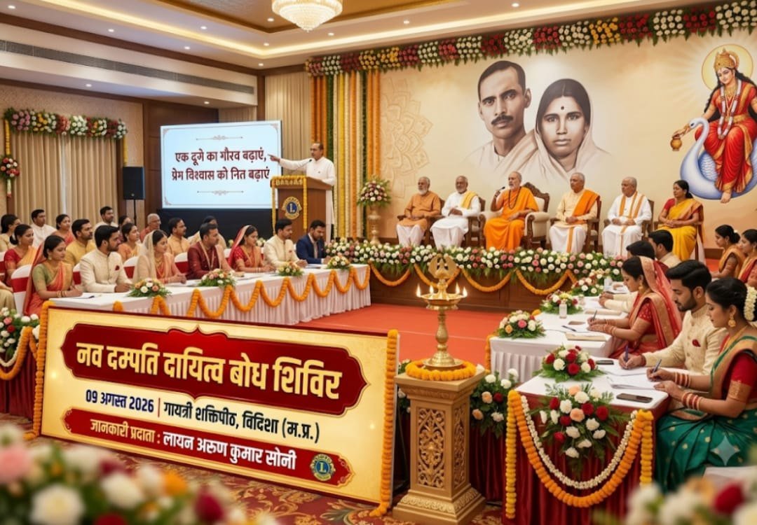 अखिल विश्व गायत्री परिवार द्वारा विदिशा में आयोजित होगा 'नव दम्पति दायित्व बोध शिविर' - मध्य प्रदेश - LALITPUR LIVE TV